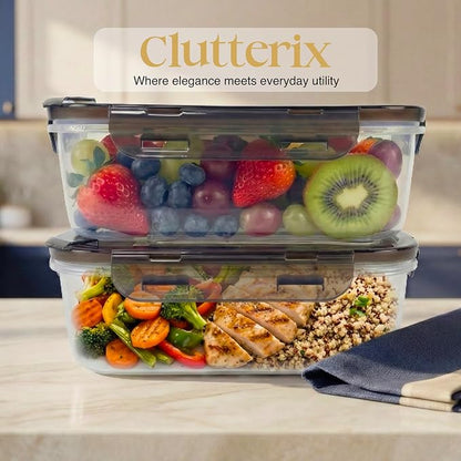 BPA-Free Plastic Airtight Food Storage Containers with Vented Lids, 2-Pack (5.9 Cups Each) for Meal Prep and Leftovers