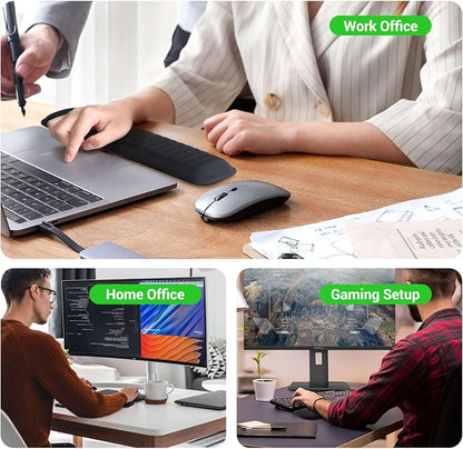 MEKASS Ergonomic Mouse Wrist Rest, Premium Memory Foam Mouse Wrist Pad Support Relieve Wrist Pain for Long Hours of Work, Gaming (Classic Black