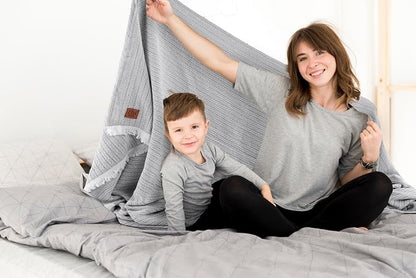 Gold Case Throw Blanket for Bed - 100% Recycled Turkish Cotton Blanket - Elegant Lightweight Soft Throw Blankets for Bed & Living Room - Twin Size Cozy Blankets - 71x90 - Grey