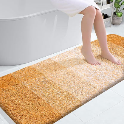 OLANLY Bathroom Runner Rugs Mat 59x24, Extra Soft Absorbent Microfiber Bath Rugs, Rubber Backing, Quick Dry, Washable Long Bath Mats for Bathroom, Tub and Shower, Home Decor Accessories, Golden Yellow