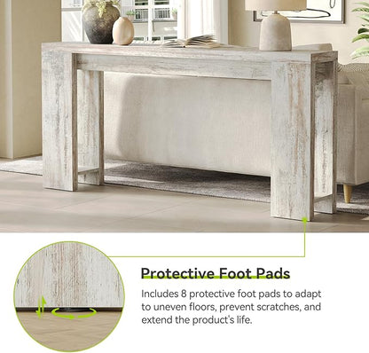 LITTLE TREE 70.9-Inch Entryway Table, Long Narrow Farmhouse Sofa Console Table for Living Room, Hallway
