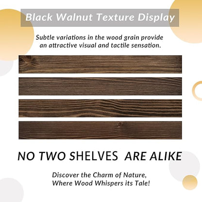 Rusitc Floating Shelves 48 inch Long 8 "deep Set of 1, Heavy Duty Wood Wall Mounted Shelves for Bathroom Living Room Kitchen,Book Shelves with Thickened Hidden Bracket-Walnut