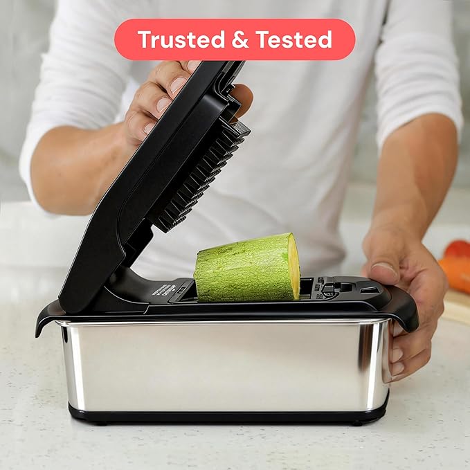 Fullstar The Original Pro Chopper - Vegetable Chopper and Spiralizer, Food Chopper with Container, Fruit Slicer, Kitchen Gadgets & Accessories, Home Essentials (4 in 1, Stainless Steel)
