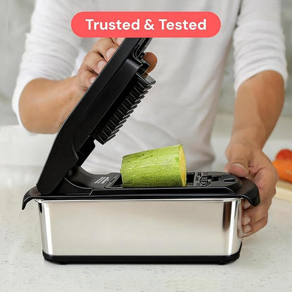 Fullstar The Original Pro Chopper - Vegetable Chopper and Spiralizer, Food Chopper with Container, Fruit Slicer, Kitchen Gadgets & Accessories, Home Essentials (4 in 1, Stainless Steel)