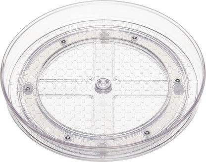 Amazon Basics Clear Rotating Lazy Susan Turntable Organizer for Condiments, 9-Inch (Pack of 16)