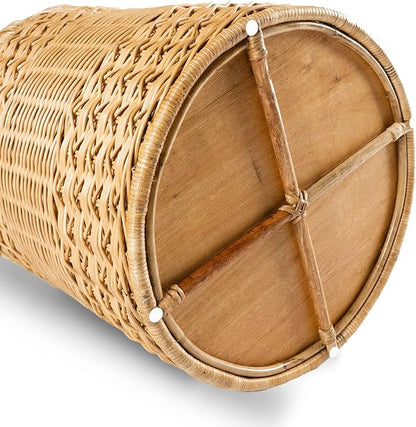 The Basket Lady Round Wicker Hamper | Wicker Laundry Hamper Nested Set of 2 Sandstone
