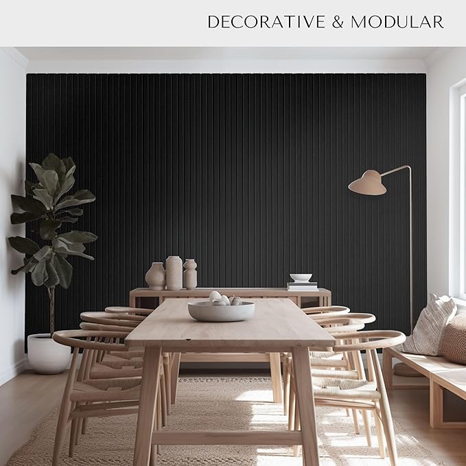 Large Bulletin Board 48"x36" - Office Wall Organizer to Replace your Old Cork Boards for Walls for Office Decor - 12-pack Felt Wall Panels for Use in Home Office Decor, Classroom Decor (Black)