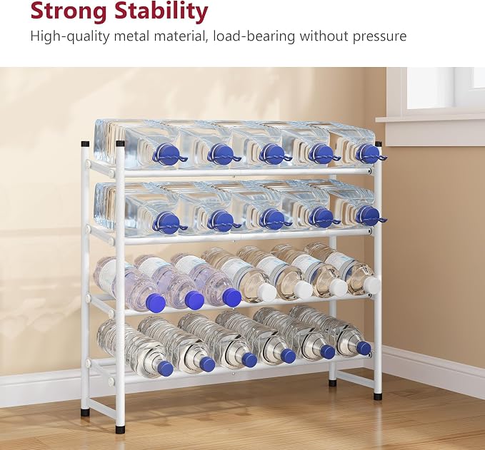 Tajsoon Expandable Shoe Rack for Closet 4 Tier, 29“-41“Adjustable & Stackable Shoe Shelf Storage, Metal Shoe Rack Organizer for Front Door Entrance, Closet, Garage, Entryway, White
