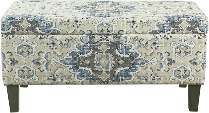 HomePop Large Decorative Storage Bench - Antiqued Blue