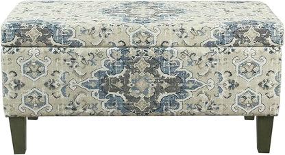 HomePop Large Decorative Storage Bench - Antiqued Blue