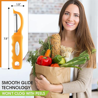 Spring Chef Premium Swivel Vegetable Peeler, Soft Grip Handle and Ultra Sharp Stainless Steel Blades - Perfect Kitchen Peeler For Veggie, Fruit, Potato, Carrot, Apple - Mango