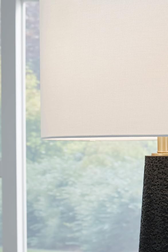 Signature Design by Ashley Hallburg Modern Textured Polyresin Floor Lamp with 3-Way Switch, Black