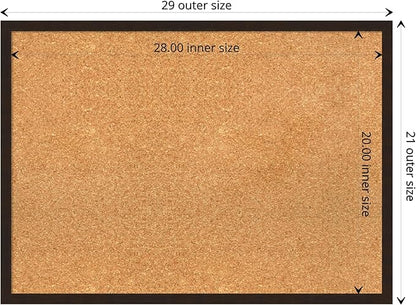 Amanti Art Natural Cork Board for Wall, 21x29 Vision Board with Brown Wood Frame, Medium Corkboard Office Decor for Home Organization, Rustic Farmhouse Corkboard Pinboard to display items for home