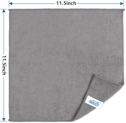 HOMEXCEL Grey Microfiber Cleaning Cloth 600 Pack, Microfiber Towel for Cars, Lint Free, Scratch-Free, Highly Absorbent, and Cleaning Rags for House, Window and Glass, Cars, TV Screen 11.5 X11.5 inch