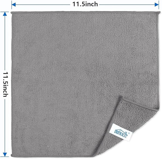 HOMEXCEL Grey Microfiber Cleaning Cloth 600 Pack, Microfiber Towel for Cars, Lint Free, Scratch-Free, Highly Absorbent, and Cleaning Rags for House, Window and Glass, Cars, TV Screen 11.5 X11.5 inch