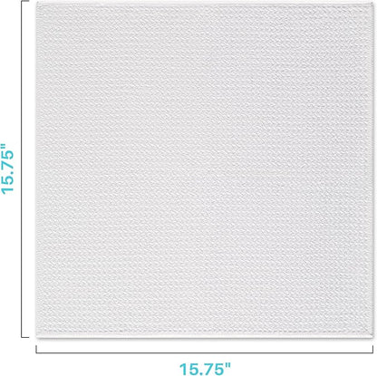 JOYMOOP Large Microfiber Waffle Weave Cleaning Cloth,Highly Absorbent Kitchen Towels,Quick Drying Lint Free Dish Towels for Kitchen,6 Pack,White,15.7×15.7 inch