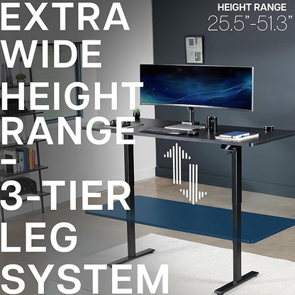 VIVO Electric 71 x 30 in Standing Desk, Touch Screen Adjustment, 220 lb Frame Support, 2E Series, Black Top Black Frame, DESK-KIT-2E71B