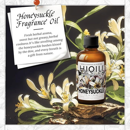 HIQILI Honeysuckle Fragrance Oil丨1 Fl Oz / 30 ML | for Home Diffuser, Prefect for Candle & Soap Making, Relaxation, Beautiful Gifts
