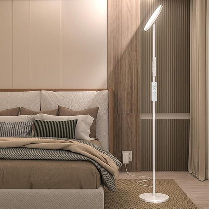 Super Bright Floor Lamp for Living Room, Stepless Dimmable LED Standing Lamp with Remote and Touch Control, 69” Tall Torchiere Corner Lamp for Bedroom Office Hotel, White