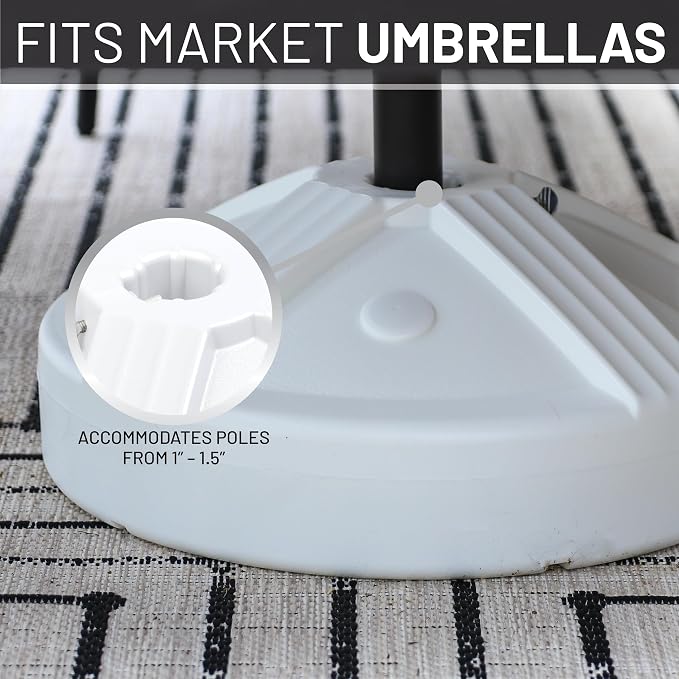 US Weight Durable 50 Pound Fillable Umbrella Base Designed to be Used with a Patio Table