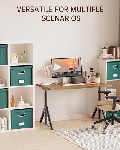 Oterri File Organizer with Lid, File Box, File Cabinet for Letter File Folder Storage, Hanging File Organizer for Office/Decor/Home,Document Organizer, 1 Pack,Forest-Green-Box Only