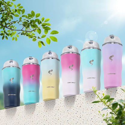 20Oz Insulated Tumbler With Straw And Lid, Spill Proof Tumbler for Iced Coffee And Hot Beverage, Double Wall Vacuum Travel Mug,Stainless Steel Straws for Tumbler, Green