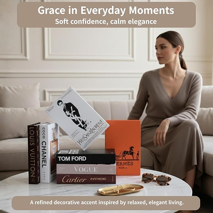 Suite Large | 7 PCS Faux Decorative Books for Home Decor | Not Real Books (Cardboard Boxes) | Coffee Table, Bookshelf & Shelf Styling Display Props for Living Room, Office