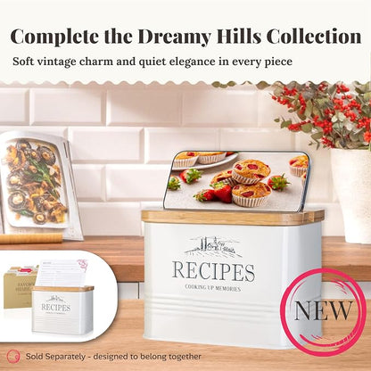 noonberry Kitchen Canisters for Countertop - 3-Piece Airtight Canister Set for the Kitchen Counter with Utensil Holder - Flour Sugar Containers - Cream-White Magnolia Finish