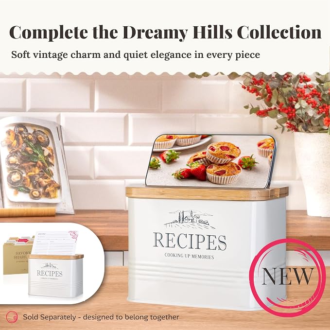 noonberry Kitchen Canisters for Countertop - 3-Piece Airtight Kitchen Canister Set - Sugar Coffee Tea Containers for Kitchen Counter - Cream-White Magnolia Finish