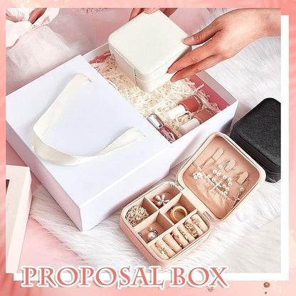 Taiyin 12 Pcs Travel Jewelry Case Box Bridesmaid Gifts Bulk Travel Jewelry Cases Boxes Small Jewels Organizers Mini Accessories Ornaments Storage for Women Girls Wedding Gifts (White)