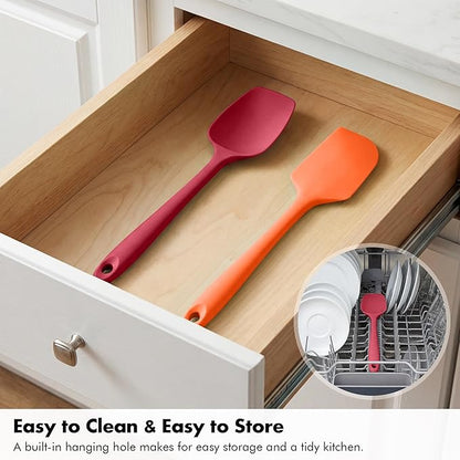 3 Pieces Silicone Spatula Set: Ironberry 600ºF Heat Resistant Food Grade Cooking & Baking Utensils, Kitchen Flexible Nonstick Rubber Scraper for Scraping, Mixing, Scrambling, Flipping (Multicolor 5)