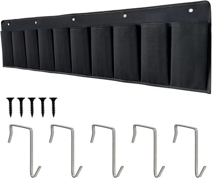 RVZONE RV Shoe Pockets 10 Pockets Heavy Hanging Bedside Storage Organizer with Sturdy Hooks Storage Pockets Hangs on bed for Shoes Toys and Tool Accessories