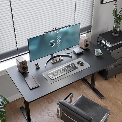 FEZIBO One-Piece Standing Desk Adjustable Height Stand up Home Office Desk, 40x24 Inch Electric Standing Computer Desk, with 4 Memory Presets, Headphone Hook, Black