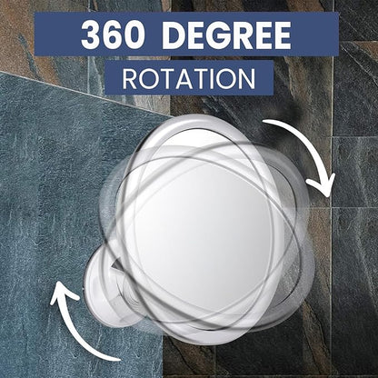 MIRRORVANA Anti Fog Mirror for Shower - Fogless, Shatterproof Shaving Mirror with 360° Swivel and Adjustable Suction Cup - 6.7" x 6.7" Round (Classic Chrome)