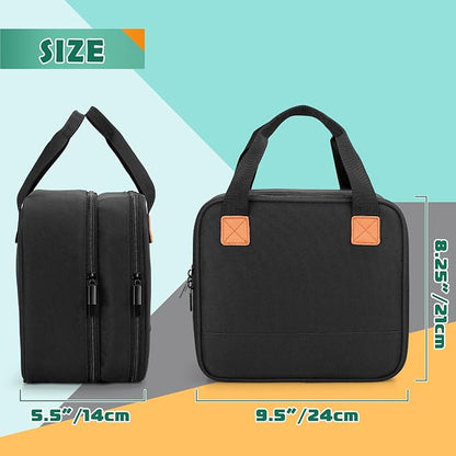 LUXJA Label Maker Carrying Case Compatible with Brother P-Touch PT-D610BT / PT-D410 / PT-D460BT, Storage Bag for Brother Label Printer with Multiple Pockets, Black