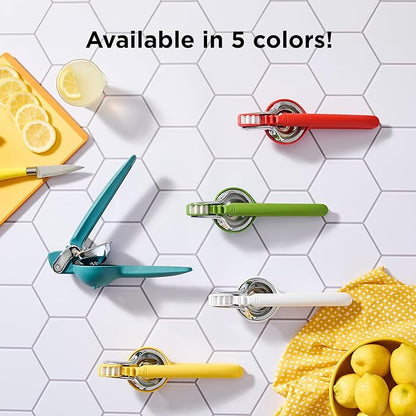 Chef'n FreshForce Lemon Squeezer Citrus Juicer, Manual Hand Press with Dual-Gear Power for Maximum Juice Extraction, Durable, Collard Green