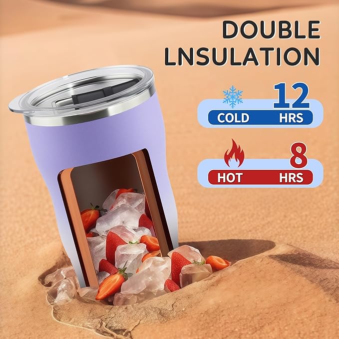 20Oz Insulated Tumbler With Straw And Lid,Stainless Steel Coffee Cup, Double Wall Vacuum Travel Mug,Spill proof Iced Coffee Tumbler, Mom tumbler, White Pouple Tumbler