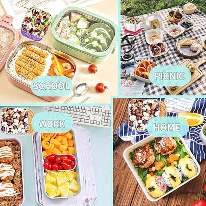 6Pack 6oz Stainless Steel Snack Containers for Kids, Easy Open Leak Proof Metal Toddler Snack Containers with Silicone Lids, Stackable Metal Toddler Lunch Box for Daycare, School and Travel