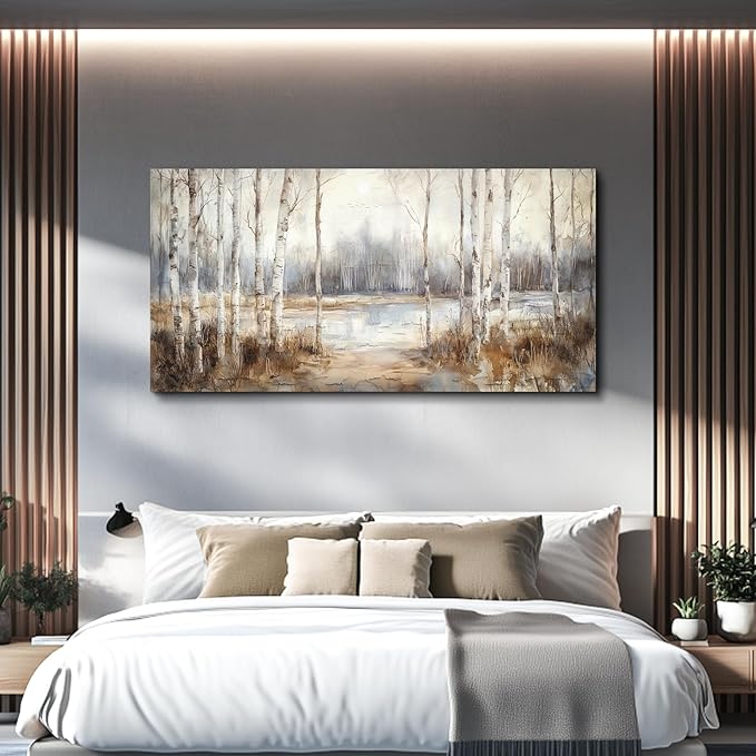 QIYILEXWART Large Wall Art For Living Room Canvas Wall Decor For Bedroom Field Scenery Watercolour Wall Painting Office Decorations Stretched And Framed Wall Pictures Artwork Ready To Hang Home Decor
