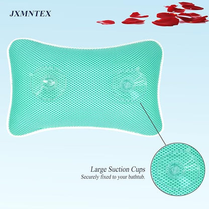 Bathtub Bath Pillow - Spa Pillow with Headrest Cushion - Hot Tub Pillow - Neck and Head Rest Support for Bath or Shower - Bath Stuff Accessories(New Green)