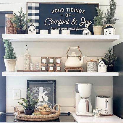 QEEIG Floating Shelves for Wall 47.2" Extra Long - Wall Mounted Shelf Bathroom Kitchen Living Room Bedroom Farmhouse Home Decor Display Bookshelf Large 47.2 x 9.3 inch Set of 2, White (008-120W)