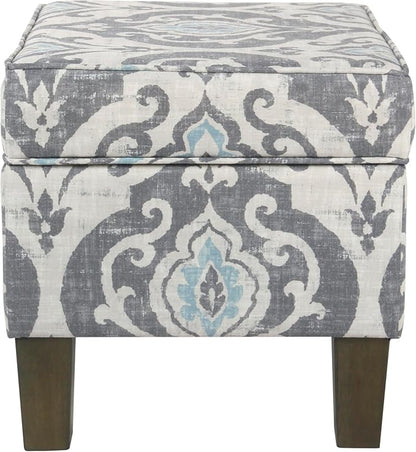 Spatial Order Home Decor | Dinah Collection Modern Storage Ottoman | Ottoman with Storage for Living Room & Bedroom(Blue Slate)