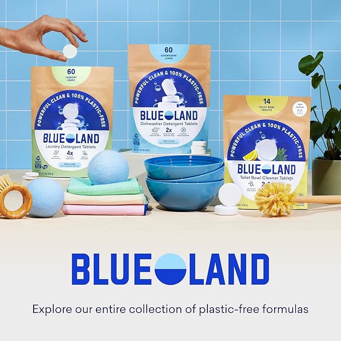 BLUELAND Scrub Sponge, 3-Pack, Dual-Sided Dish Loofah, Plastic-Free, Plant-Based Kitchen Scrubbing Non-Scratch