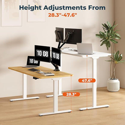 Dual Motor Standing Desk, Large Stand Up Desks, 79x31 Inches Electric Sit Stand Desk, 4 Memory Preset Adjustable Height Home Office Desks(White)