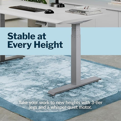 Vari ComfortEdge 60x30 Inch Adjustable Electric Standing Desk – Sit Stand VariDesk with Memory Presets, Sloped Edge, 200 LB Capacity + Tool-Free Assembly (White)