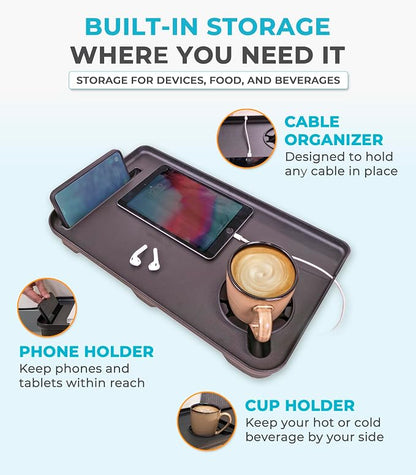Stander Wonder Bedside Shelf, Bedside Caddy Organizer & Bunk Bed Shelf, Space-Saving Floating Nightstand for Seniors & Dorm Rooms, Bedside Tray Table with Phone Holder, Cup Holder & Cable Organizer