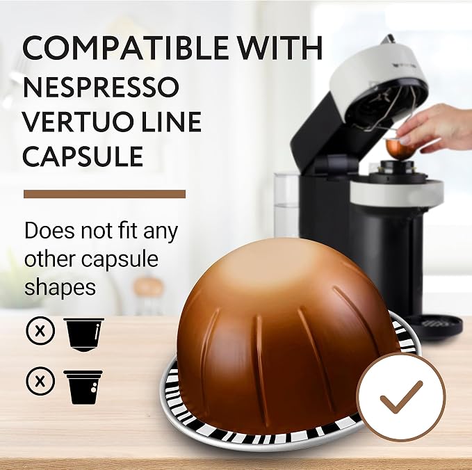 IMPRESA Coffee Pod Holder - Compatible with Nespresso VertuoLine Pods - Black Plastic 20-Capsule Capacity 14 x 11.75 In - Pre-Applied Strips - Under Cabinet Adhesive Capsule Organizer