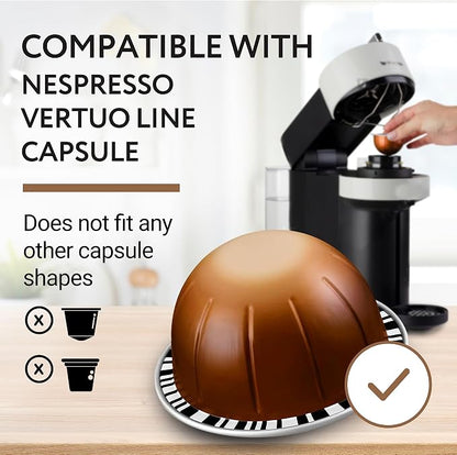 IMPRESA Coffee Pod Holder - Compatible with Nespresso VertuoLine Pods - Black Plastic 20-Capsule Capacity 14 x 11.75 In - Pre-Applied Strips - Under Cabinet Adhesive Capsule Organizer