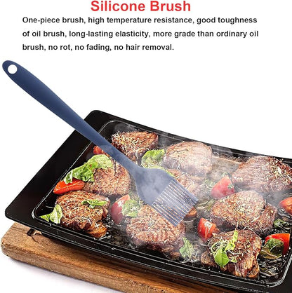 Silicone Spatulas Set, Rubber Spoon Spatula Heat Resistant Spoonula One Piece Design Seamless Spatula Non-Stick Scrapers Baking Mixing Tool (Dark Blue)