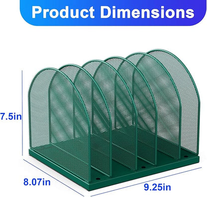 gianotter Desktop File Organizer, Desk Organizer with 5 Compartments, Paper Organizer for Desk, Workspace Organizers for Office Supplies (Green, Upright Style)